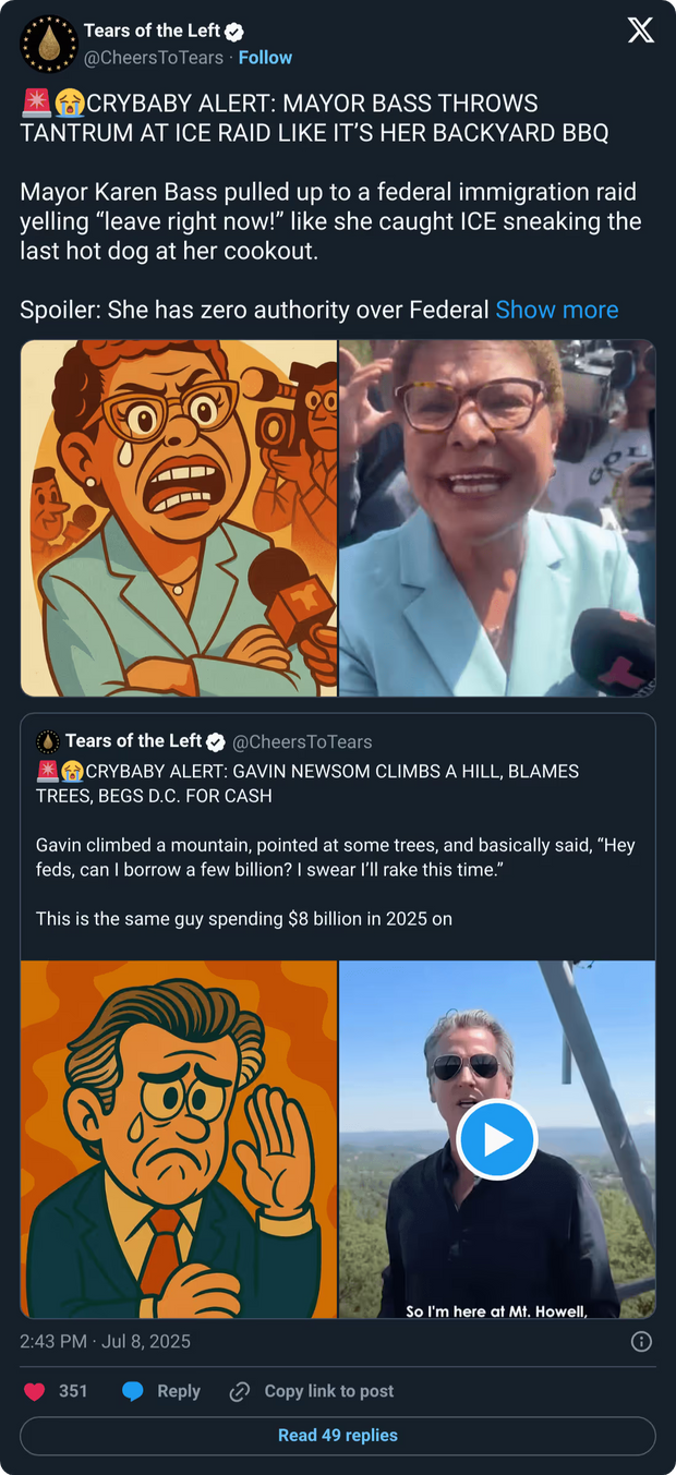 Tears of the Left social post