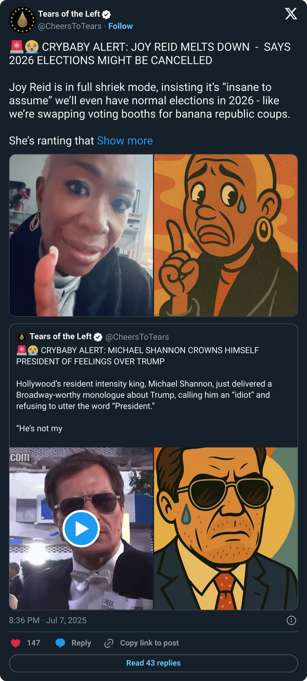 Tears of the Left social post