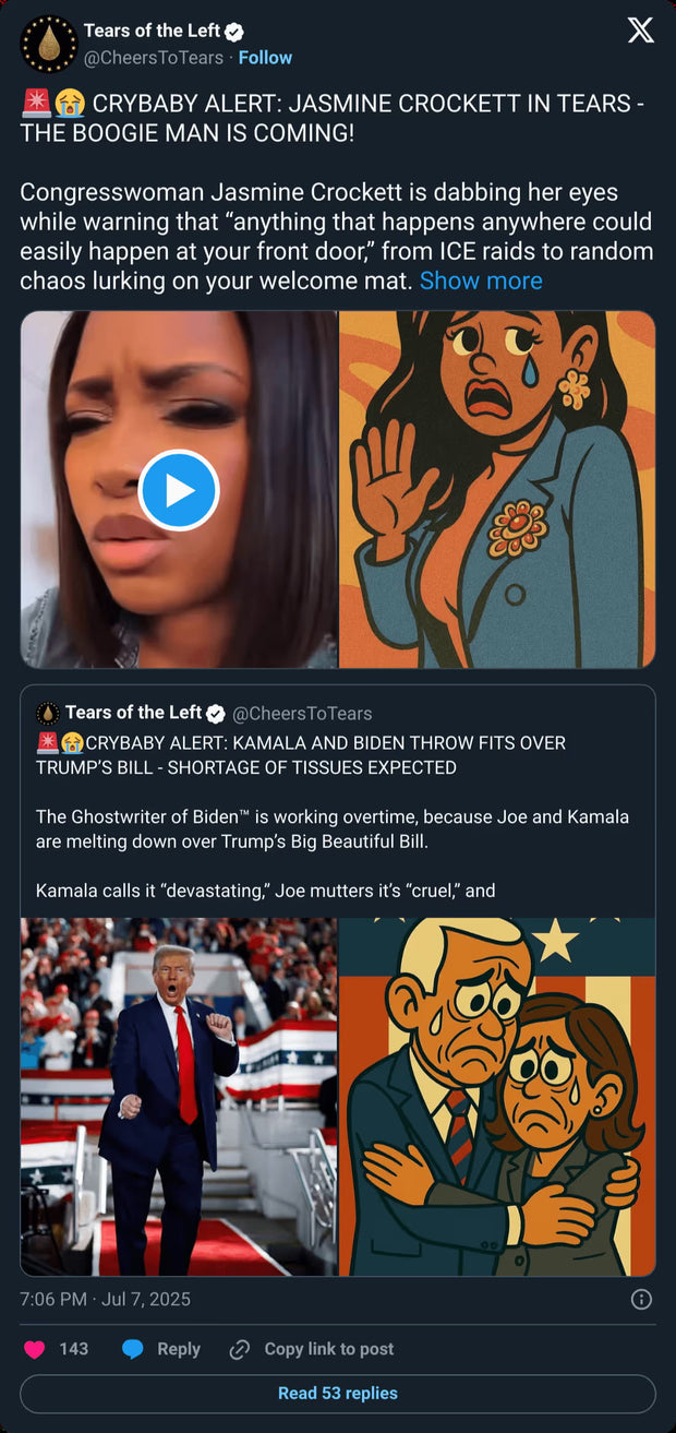 Tears of the Left social post
