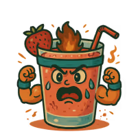 Spicy drink character icon.