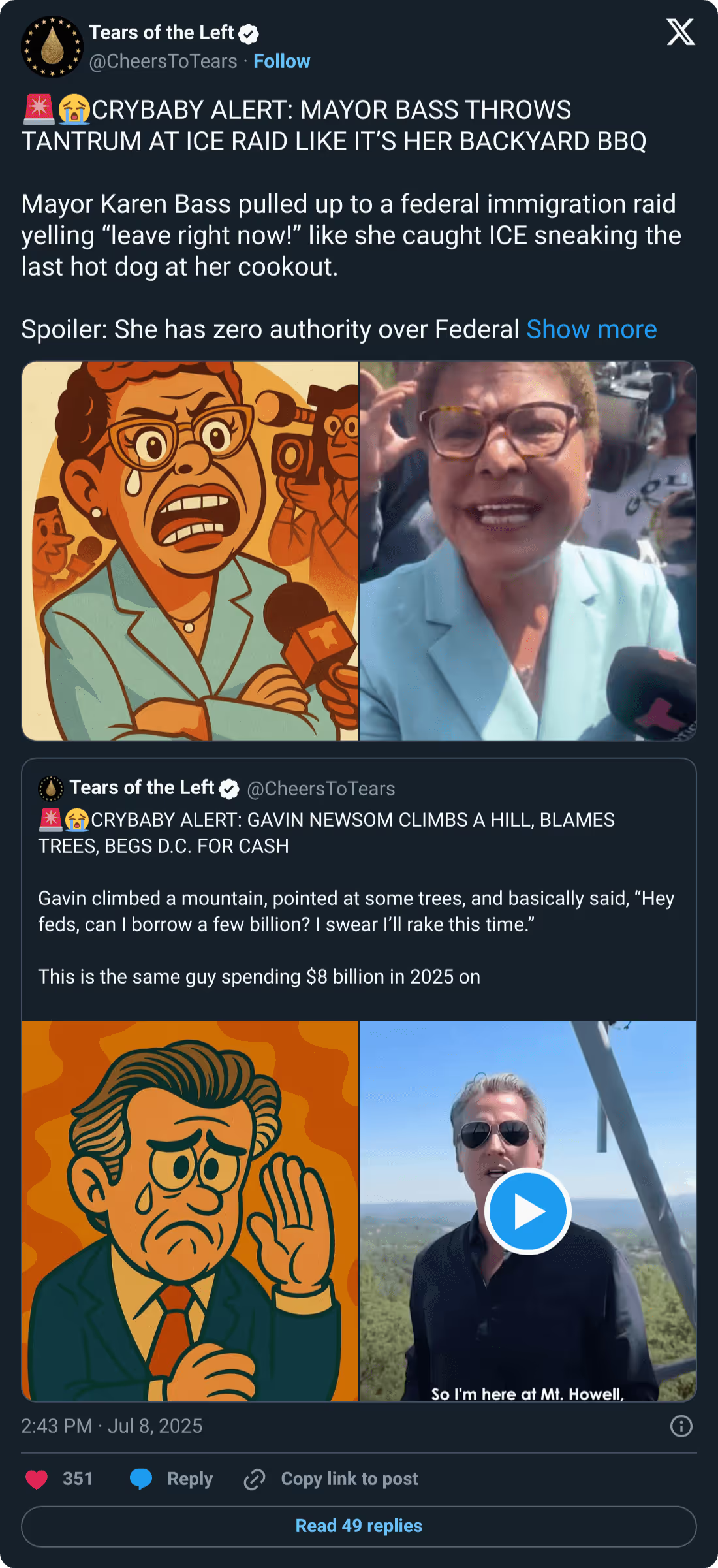 Tears of the Left social post